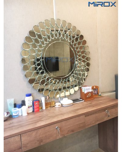 Gương bàn trang điểm tròn nghệ thuật Peacock