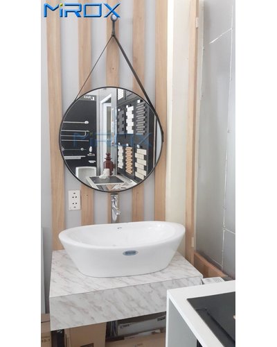 Gương phòng tắm treo dây da cao cấp 60cm