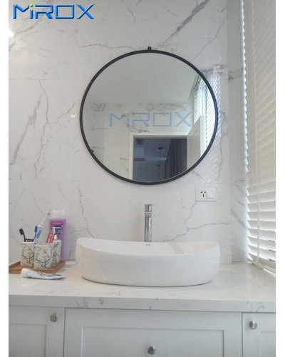 Gương phòng tắm tròn khung thép đen D60cm