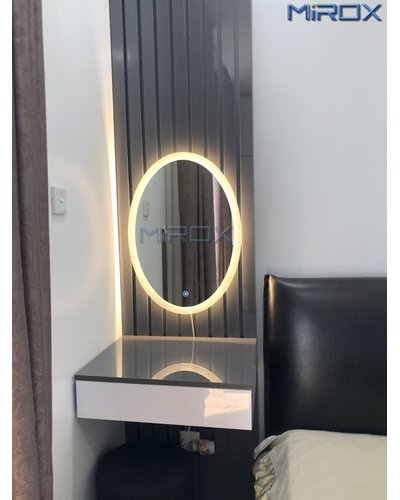 Gương bàn trang điểm có đèn led hình oval 60x80 cm