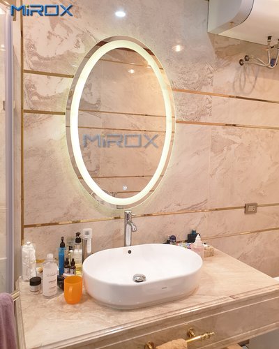 Gương thiết bị vệ sinh elip đèn led luxury